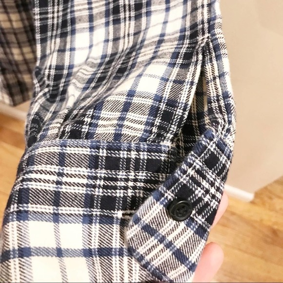 Madewell Flannel Oversized Ex Boyfriend Top Size S - Picture 7 of 12